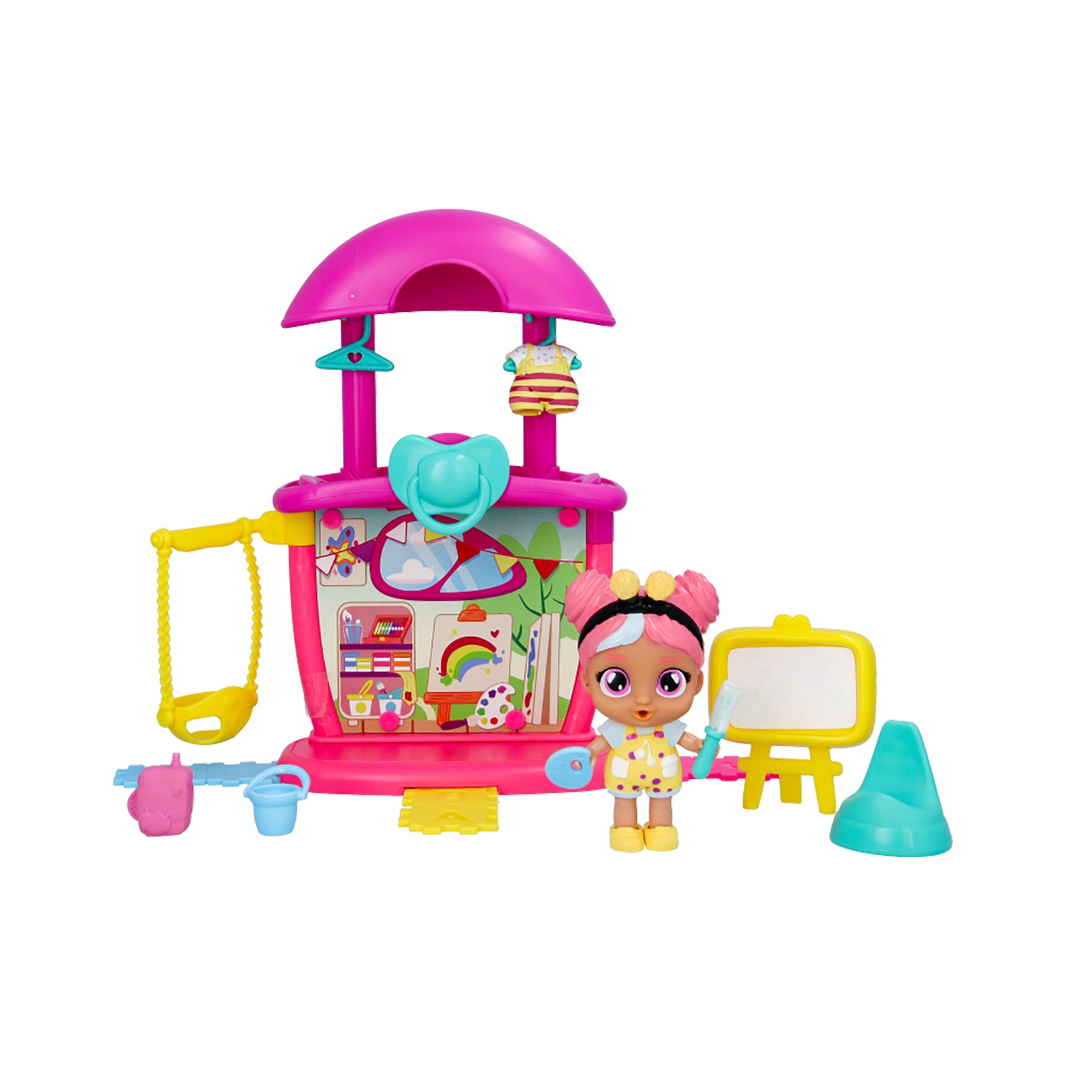 IMC TOYS - Cry Babies Playtime - Mini Playset con Bambola Esclusiva e Accessori